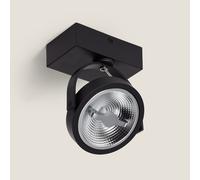 TechBrey Spot LED 15W CREE en Saillie Orientable AR111 Dimmable Noir 2700K Blanc chaud Noir G