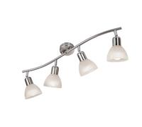 Spot LED 4 ailes. Daytona nickel, verre alab.blanc avec 4xE14.3W, LED L: 70cm, verre 10cm FAUX
