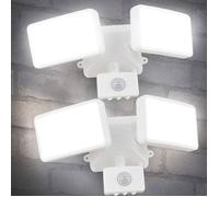 Spot LED avec détecteur de mouvement - PZCC - Lot de 2 - 20 W - 1600 lumens - Blanc froid - Multi-angle réglable