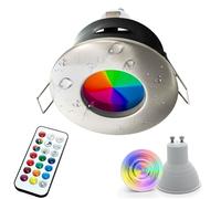 Spot LED cabine de douche 6 W hammam chromothérapie IP65 GU10 lampe RGBW 6000 K Silver Cromato