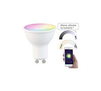 Spot LED connecté GU10 RVB/CCT compatible commandes vocales LAV-215.RVBw - 4,5W