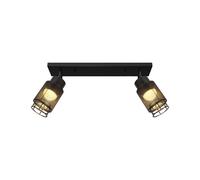 Spot LED de plafond à 2 faisceaux, luminaire de plafond noir, spots orientables, L 58,5 cm