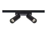Spot Led Double 14w Cri90 (Ugr16) Noir Pour Rail Magnétique Monophasé Extra-Plat 25mm 48v Blanc Neutre 4000k