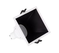 Spot Led Downlight Carré 45º Gu10 6w Coupe 85x85mm Faible Ugr Pc Noir Blanc Chaud No Flicker 3000k