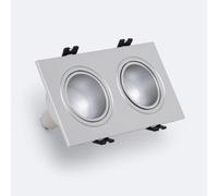 Spot Led Downlight Carré Inclinable Gu10 6w Coupe 75x150mm Pc No Flicker 4000k Argenté Blanc Neutre