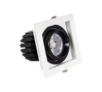 Spot Led Downlight Cob Carré Orientable 360º Expert Color No Flicker Cri90 12w Coupe 100x100mm No Flicker 4000k Blanc Neutre