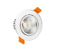 Spot Led Downlight Cob Orientable Rond 12w Argenté Coupe Ø 90mm No Flicker No Flicker 4000k Blanc Neutre