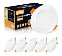Spot LED Encastrable, 230V 6W Spots de Plafond, Blanc Chaud 3000K Led Spot Encastré, 600LM Étanchéité, Diamètre du Trou Φ68-80mm, IP44 Éclairage de Plafond pour salle de Salon Couloir Bain, Lot de 6