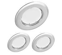 Spot LED Encastrable Chrome, 3x 3W GU10 Module Spot de plafond Blanc chaud 3000K Rond Plafonnier Encastré 320lm Equivalente de 35W Lampe, Dimmable, 120°d’éclairage 220V, Spots Encastrés LED 55mm
