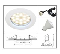 Spot LED encastrable complet rond fixe - LAMPESECOENERGIE - Blanc chaud - 5W - GU10 - 400 Lm