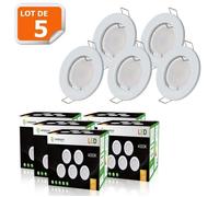 Spot LED encastrable complet rond fixe - LAMPESECOENERGIE - GU10 - Blanc - 5W - 460 Lm