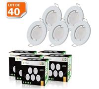 Spot LED encastrable complet rond fixe - LAMPESECOENERGIE - GU10 - Blanc - 5W - Intérieur