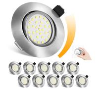 Spot LED Encastrable Dimmable,Extra Plat-25mm Spot Orientable ,Encastré Lampe 6000K Blanc Froid 5W 600LM Equi. 70W Ampoule Halogène IP44 Plafonnier Encastré,pour salle de bain, salon, boite de 10