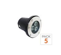 Spot LED Encastrable Extérieur IP65 220V Sol 3W 80° (Lot de 5) - Blanc Chaud 2300K - 3500K