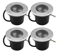 Spot LED encastrable extérieur - Unbrand - 4 pièces - 3W - IP65 - 270 lumens - Rond - Blanc chaud