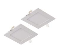 Spot LED encastrable plat Panneau LED encastrable Spot de plafond LED blanc, aluminium, 3W 130lm blanc chaud, LxLxH 8,4x8,4x1,2cm, 2er Set