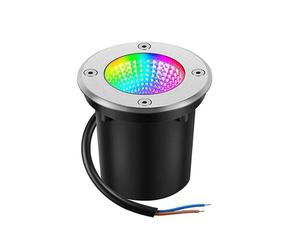 Spot LED encastrable RGB étanche IP67, 6 W, 12-24 V, borniers inclus, lot de 4 pour extérieur et paysager