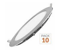 Spot LED Encastrable Rond 12W ALU - Pack de 10 - Blanc Froid 6000K - 8000K