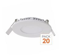 Spot LED Encastrable Rond BLANC 12W - Pack de 20 - Blanc Neutre 4000K - 5500K