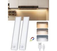 Spot LED encastrable Unyqoos®, avec détecteur de mouvement, rechargeable, 20,4 cm, lot de 2 – intensité variable de 10 à 100%, température de couleur de 2700 à 6500K, connecteur USB-C, fixation magnét