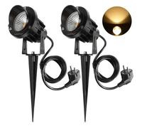 Spot LED Extérieur avec Piquet 3000K-3300k 10W 900LM Éclairage Extérieur LED à Piquer Lampe Jardin étanche IP65 Lot de 2 LBQ56
