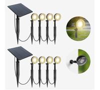 Spot LED Extérieur x8 avec panneau solaire inclus
