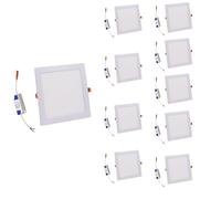 Spot LED Extra Plat Carré 12W Blanc CCT - 3000K/4000K/6000K - Pack de 10
