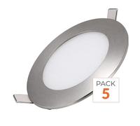 Spot LED Extra Plat Rond ALU 6W - Pack de 5 - Blanc Froid 6000K - 8000K