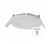 Spot LED Extra Plat Rond BLANC 12W - Pack de 5 - Blanc Froid 6000K - 8000K