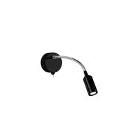 Spot LED Lampe Bureau Métal Noir Interrupteur 3000 K 66 Lm Applique Souple