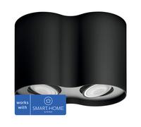 Spot LED Philips HUE 8719514338425 Pillar 2x 5W 2x 350lm 2200-6500K noir avec télécommande - compatible avec SMART HOME by hornbach