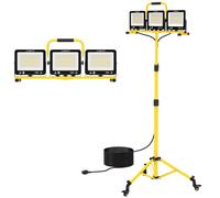 Spot LED pour construction, avec trépied et roulettes, 300 W, 27000 lm, 3 températures de couleur, étanche IP66