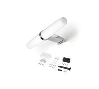 Emuca Spot LED pour miroir de salle de bain Gemini – IP44, 233 mm, plastique chromé