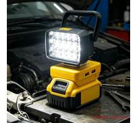 Spot LED Rechargeable 20V Sortie Double USB Spot LED Rechargeable | 18 LEDs haute pour luminosité, 18W puissant, double sortie USB 5V 3.4A, compatible batteries 20V, pour idéal chantier