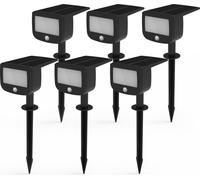 Spot LED solaire Projecteur Lampe de sécurité avec détecteur de mouvement sans fil Capteur crépusculaire Lot de 6