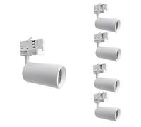 Spot LED sur Rail 80° Triphasé BLANC pour Ampoule GU10 - Pack de 5 - SILAMP