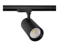Ledkia Spot LED sur Rail Monophasé 30W Mallet Dimmable Noir 3000K Blanc chaud