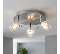 Spot rondell trois spots plafonnier orientable luminaire de salon moderne, 3x LED 5W 375Lm blanc chaud, DxH 25x16 cm