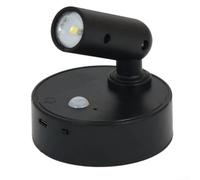 Spot magnétique rechargeable, veilleuse tactile et télécommande, détecteur de mouvement, 3 modes de couleur à intensité variable, lampe murale USB sans fil pour entrée, noir (A)