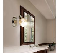 Spot mural applique argent interrupteur verre mobile H 11,5 cm salon cuisine applique murale
