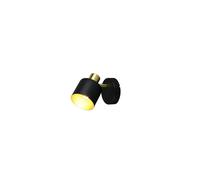 Spot mural et plafond noir et doré, cylindrique, orientable, 1xE14 10W, style moderne