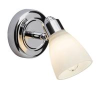 BRILLIANT lampe Kensington spot mural chrome/blanc | 1x QT14, G9, 28W, adapté aux lampes à culot à broche (non incluses) | Échelle A ++ à E e protection IP: 44 - étanche aux éclaboussures