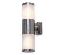Spot mural lampe en acier inoxydable éclairage de jardin extérieur lampe UP DOWN blanc dans un ensemble comprenant des ampoules LED