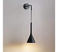 Spot Mural Led Intérieur/Extérieur, Lampe de Chevet À Led, Fixation Murale Pour Chambre, Hauteur Réglable, Tricolore, Noir/Gris/Noir