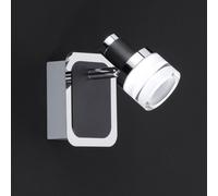Spot mural noir applique murale spot de salon applique murale orientable, métal, 1x LED 5W 420Lm blanc chaud, LxlxH 11x8,6x13 cm, WOFI 434801106044 