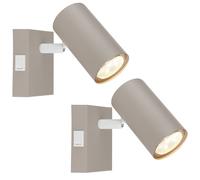 Spot mural Projecteur Lampe de salon Orientable Pivotant Sable Métal L 12 cm