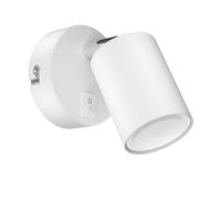 Spot mural WAIKA à une flamme avec interrupteur GU10 blanc mat incl. LED GU10 [EEK: F]