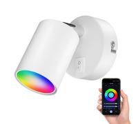 Spot mural WAIKA à une flamme avec interrupteur GU10 blanc mat incl. Smart Home