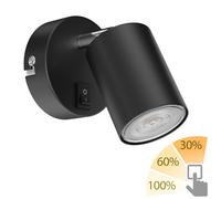 Spot mural WAIKA à une flamme avec interrupteur GU10 LED PAR16 blanc chaud