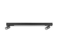 Spot plafond double noir barre LED 24W 2xGU10 Paris